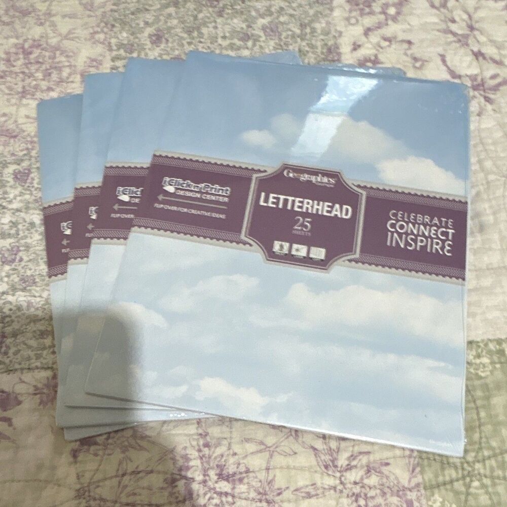 4 packages of Geographics GeoPaper Letterhead 25 Sheets iClickn'Print